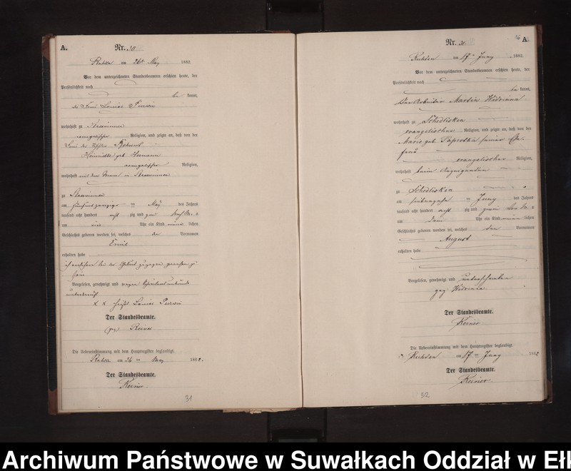 image.from.unit.number "Geburts-Neben-Register des Preussischen Standes-Amtes Stasswinnen Kreis Loetzen"