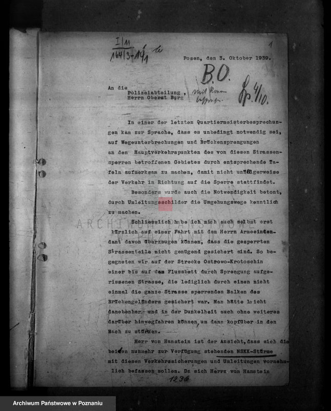 Obraz 6 z jednostki "Zarządzenia i korespondencja policji i władz w sprawach komunikacji drogowej"