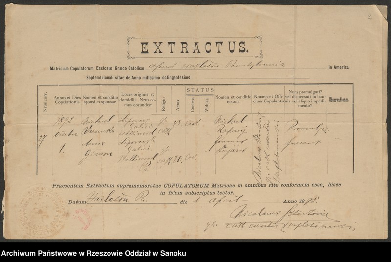 Obraz z jednostki "Odpisy metryk osób pochodzących z Parafii w Lipowcu"