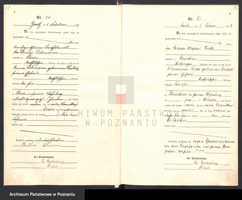 Obraz 19 z jednostki "Księga Akt Urodzenia"