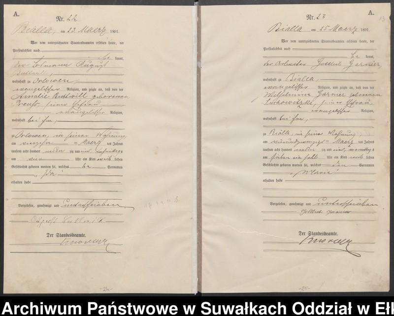 image.from.unit.number "Geburts-Haupt-Register des Königlichen Preussischen Standes-Amtes Bialla Kreis Johannisburg"