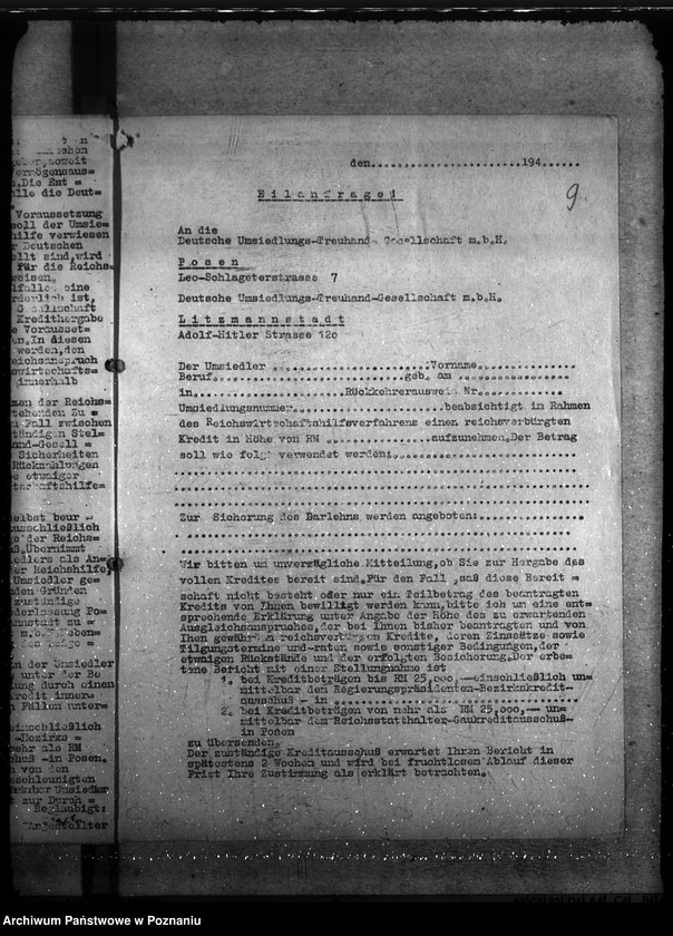 Obraz 13 z jednostki "Kredyty dla przesiedleńców z Rzeszy i miejscowych Niemców"