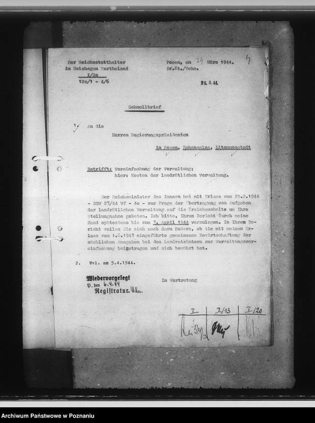 Obraz 8 z jednostki "Vereinfachung der Verwaltung. Kosten der landrätlichen Verwaltung"