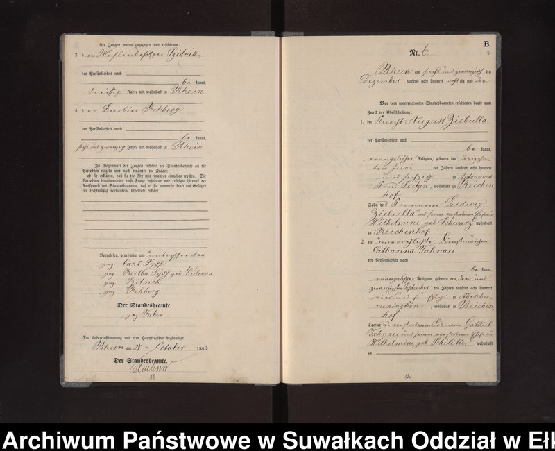 image.from.unit.number "Heiraths-Neben-Register des Preussischen Standes-Amtes Rhein Kreis Loetzen"