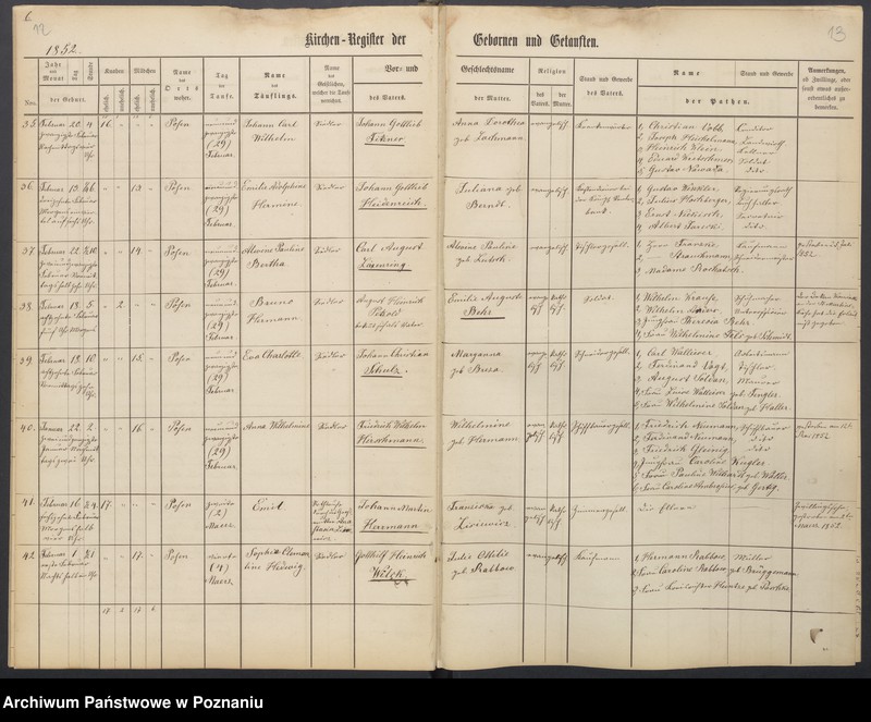 Obraz 9 z jednostki "Duplikat der Register der Gebornen, Getauften, Getrauten und Verstorbenen"