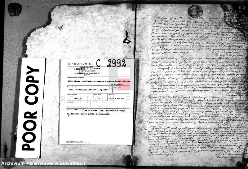 image.from.unit.number "Duplikat akt urodzonych, zaślubionych i umarłych w parafii wigierskiej"