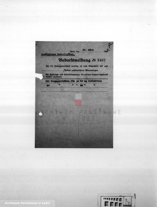 Obraz 10 z jednostki "Bedarfsmeldungen [Skierowane do GV zapotrzebowania na surowce, materiały, narzędzia, maszyny itp. potrzebne resortom pracy do produkcji; zamówienia żywności, lekarstw]"