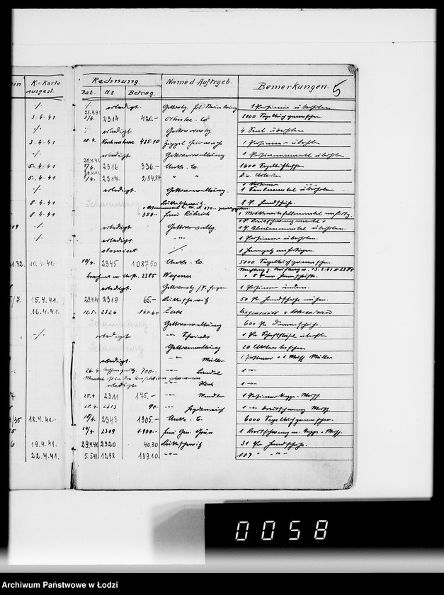 Obraz 10 z jednostki "Aufträge für die Abteilungen "Kurschnerei", "Polsterei", "Sattlerei", "Lederwarenabteilung""
