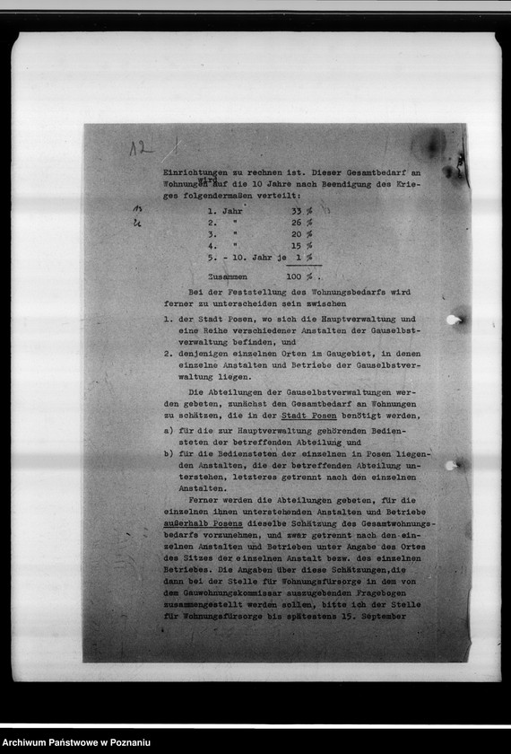Obraz 17 z jednostki "Vorbereitung des Wohnungsbauprogrammes nach dem Kriege. Feststellung des Wohnungsbedarfes."