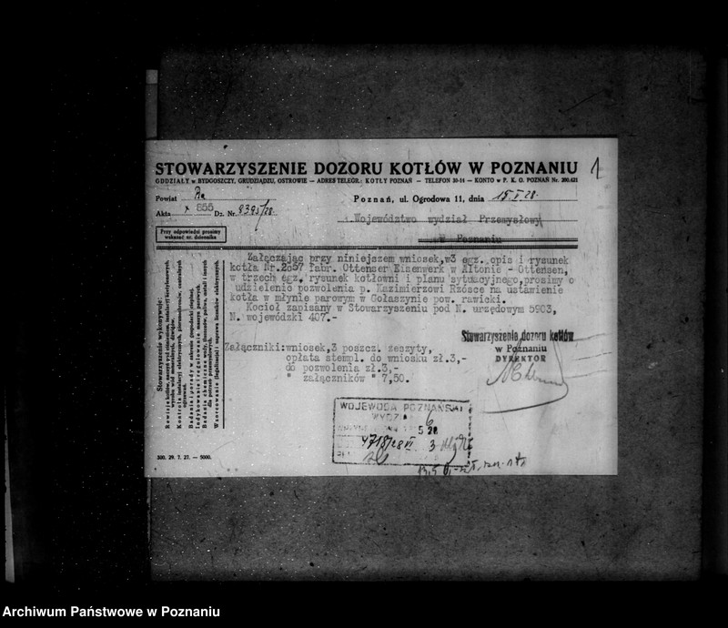 image.from.unit.number "Młyn, tartak i gorzelnia w Gołaszynie powiat rawicki K. Rzóski nr woj. kotła 407"