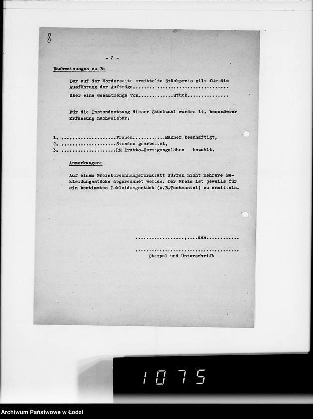 Obraz 12 z jednostki "Kriegsauftrag J.S 374 94 Patronentaschen [dla Heeresbekleidungsamt Litzmannstadt]"