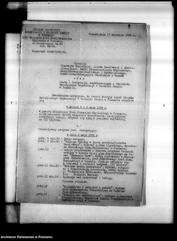 Obraz 6 z jednostki "Miejskie Gimnazjum Kupieckie - Poznań"