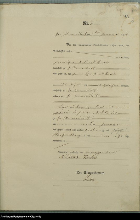 image.from.unit.number "Sterbe-Haupt-Register Nr 1 - 77"