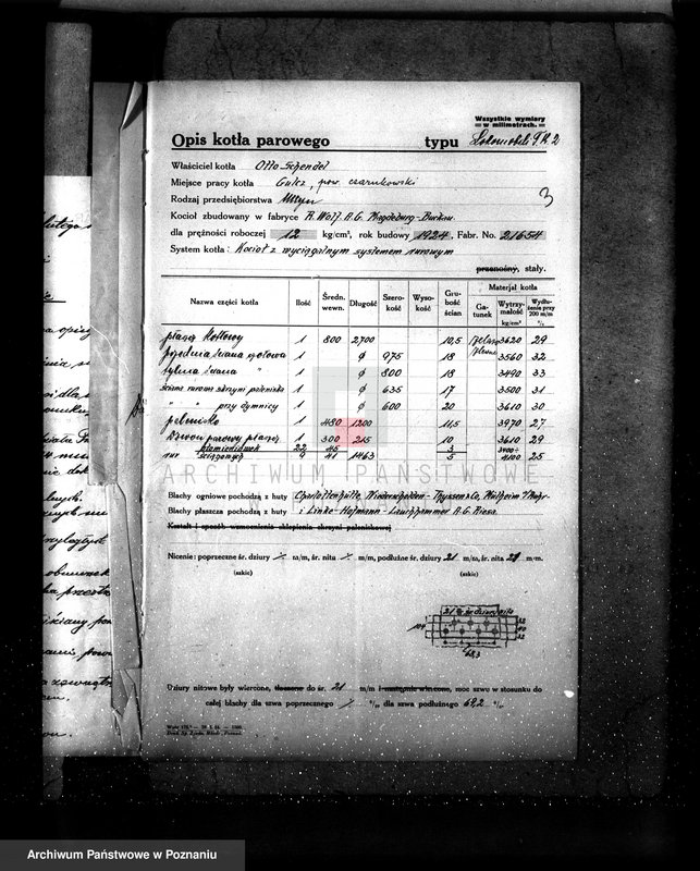 Obraz 7 z jednostki "Otto Schendler w Gulczy pow. czarnkowski kocioł parowy"