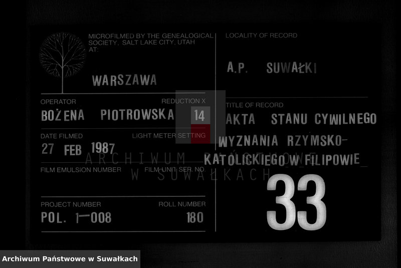 image.from.unit.number "Akta Stanu Cywilnego wyznania rzymsko-katolickiego w Filipowie Dokuemnty do akt małżeństw"