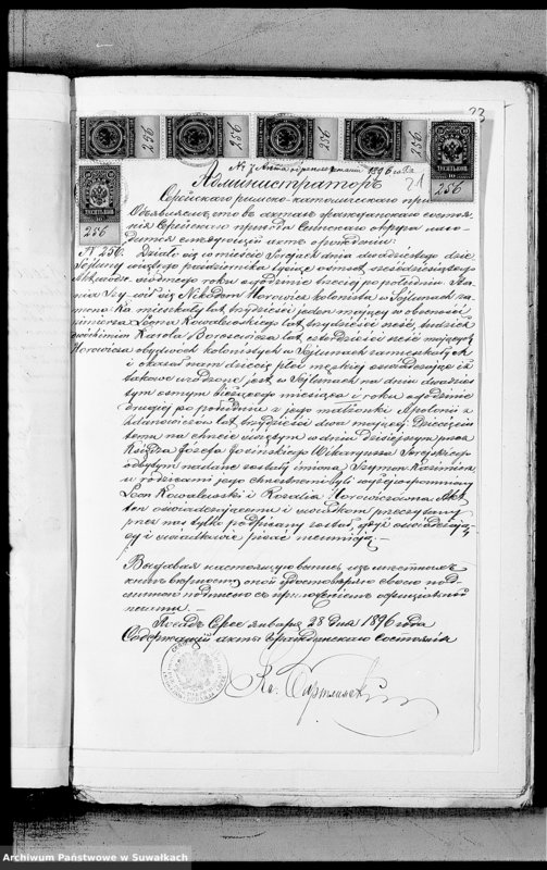 image.from.unit.number "Dokumenty Mirosławskago Rimsko- Katoličeskago Prichoda za 1896 god"