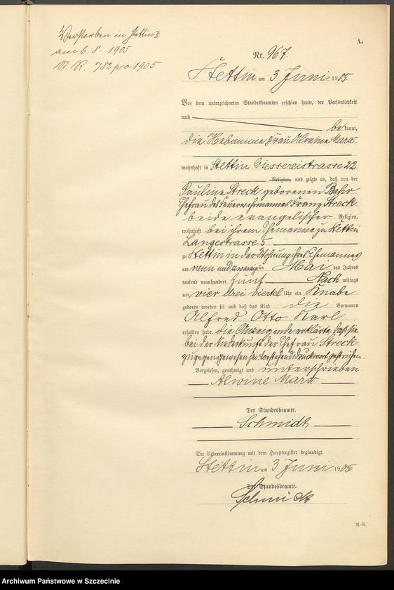 Obraz 15 z jednostki "Geburts-Register (Neben-Register) Band III"