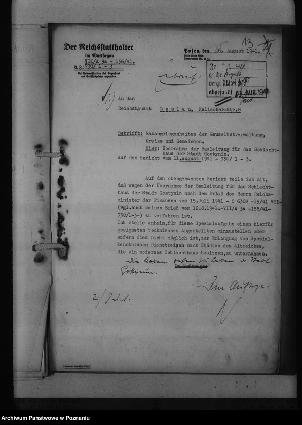 Obraz 18 z jednostki "Bauangelegenheiten der Gauselbstverwaltung, Kreise und Gemeinden"