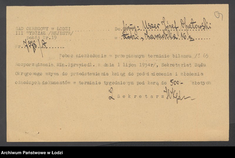 Obraz 11 z jednostki "Uszer- Józef Opatowski- drobna sprzedaż materiałów piśmiennych i galanterii"