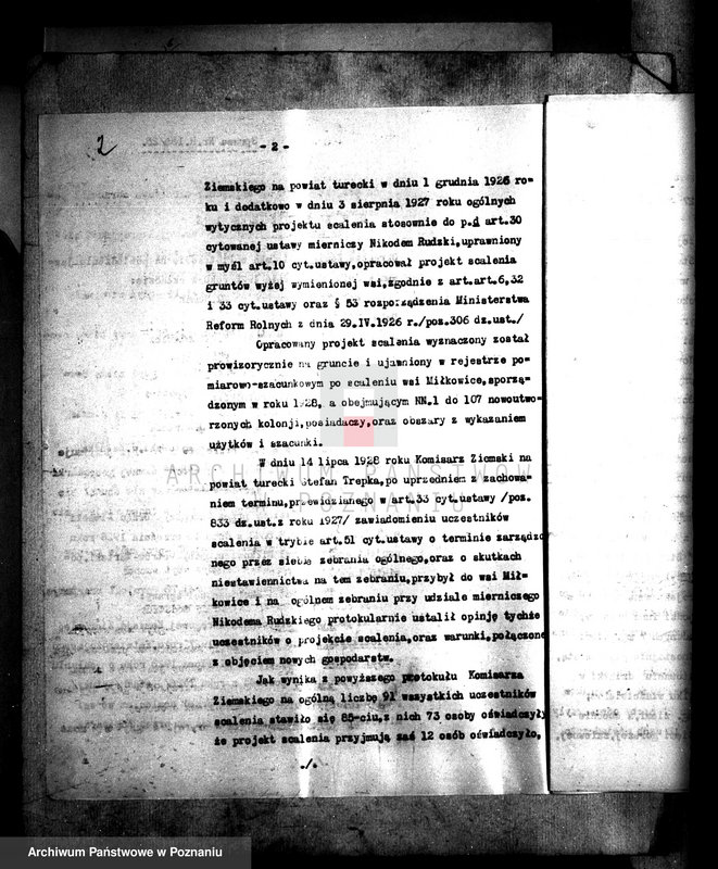 Obraz 6 z jednostki "Regulacja hipoteczna scalonych gruntów Miłkowice powiatu tureckiego"