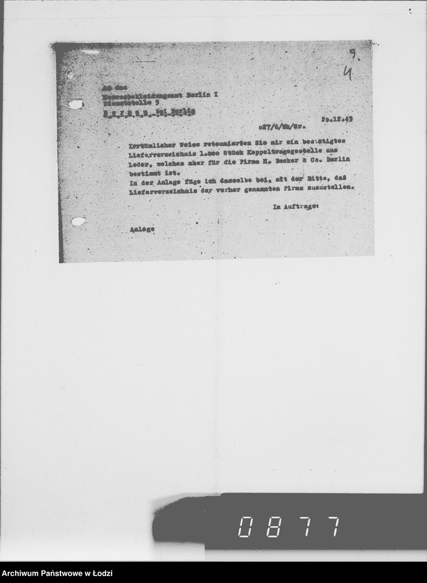 Obraz 8 z jednostki "Sammelschriftwechsel der Firmen H-K [Korespondencja z różnymi firmami zleceniodawcami G.V.]"