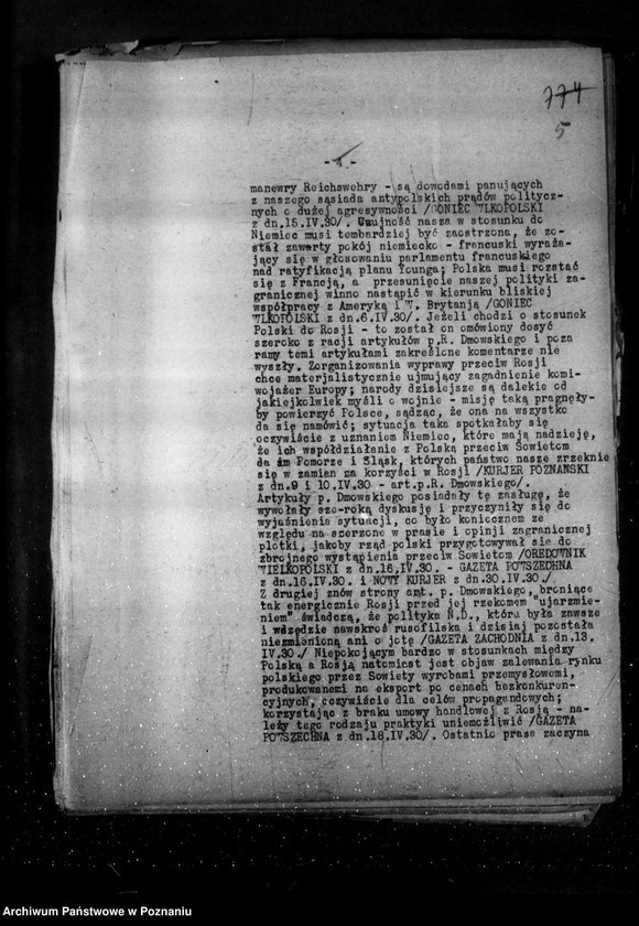 Obraz 9 z jednostki "Sprawozdania sytuacyjne miesięczne z życia społeczno-politycznego za miesiące kwiecień, maj, czerwiec 1930 r."