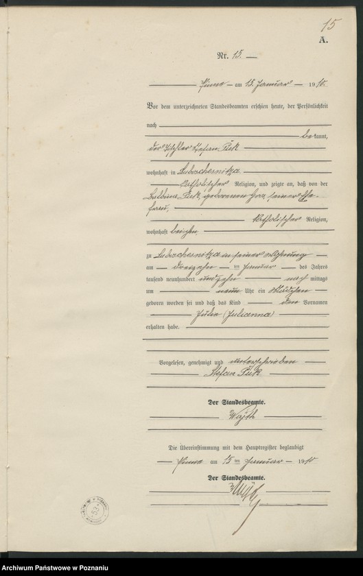 Obraz 18 z jednostki "Geburts-Neben-Register"