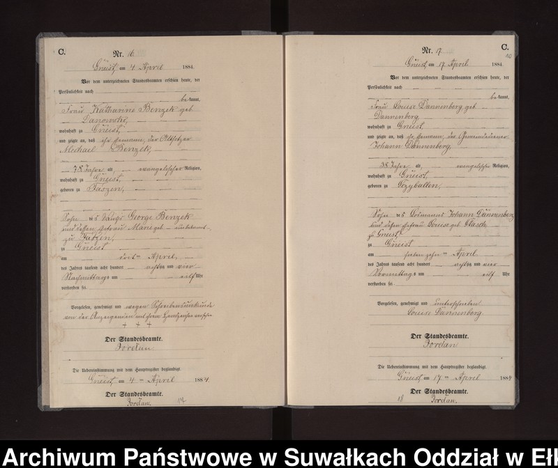 image.from.unit.number "Sterbe-Neben-Register des Königlichen Preussischen Standes-Amtes Gneist Kreis Loetzen"