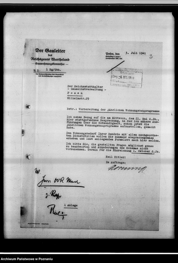 Obraz 8 z jednostki "Vorbereitung des Wohnungsbauprogrammes nach dem Kriege. Feststellung des Wohnungsbedarfes."