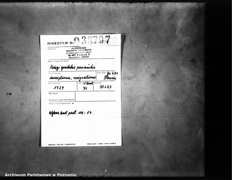 Obraz 2 z jednostki "Inscriptiones, resignationes [protocollon]"