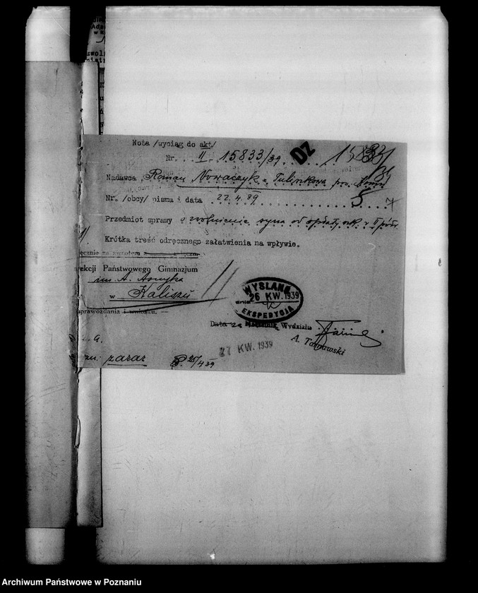 Obraz 11 z jednostki "Państwowe Gimnazjum imienia Adama Asnyka- Kalisz"