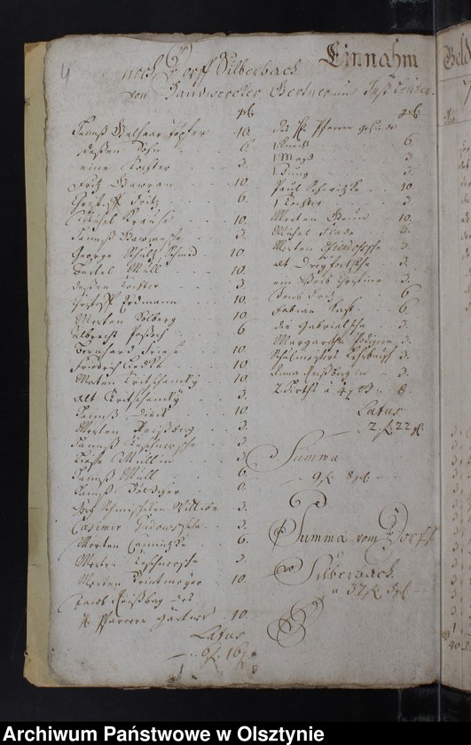 image.from.unit.number "Jahr Rechnung der Silberbachschen Kirchen"