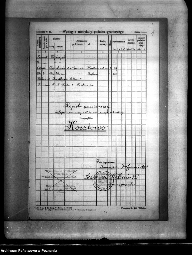 Obraz 5 z jednostki "Rejestr pomiarowy wyłączeń z art. 4 i 5 ustawy o reformie rolnej z majątku Kosztowo powiatu wyrzyskiego"