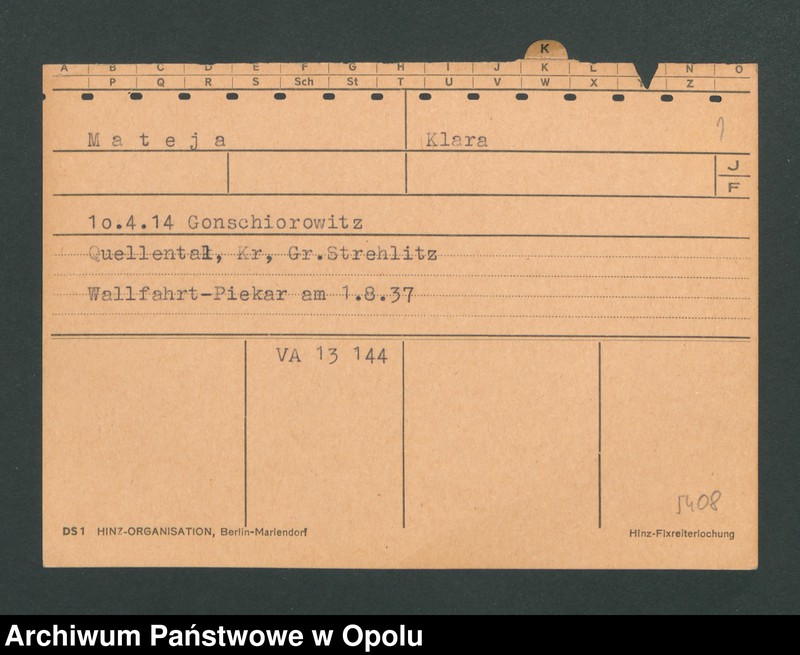 Obraz 3 z jednostki "[Mateja Klara, ur. 10.4.1914 Gonschiorowitz]"