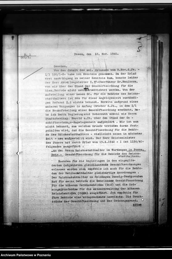 Obraz 9 z jednostki "Vorgänge betrefend Geschäftsordung (Umgestaltung)"