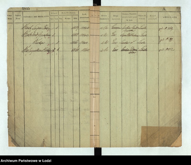 Obraz 5 z jednostki "[Księga ludności stałej Łódź nr 1269-1445]"