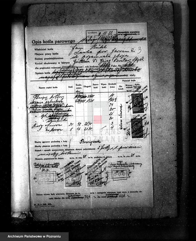 Obraz 7 z jednostki "Młyn p. Kiehla z Suchej pow. jarociński nr fabr 6901, nr woj. 51"