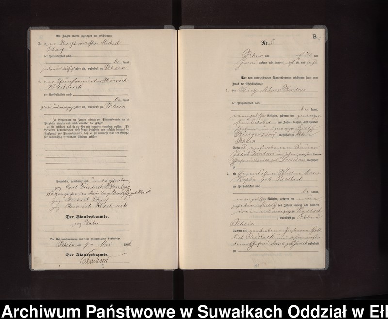 image.from.unit.number "Heiraths-Neben-Register des Preussischen Standes-Amtes Rhein Kreis Loetzen"