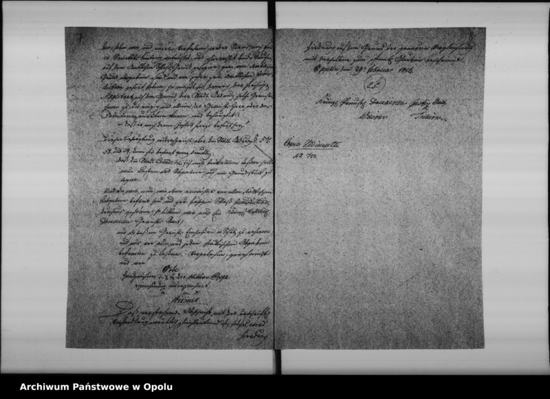 Obraz 9 z jednostki "Acta specialia betreffend die Feuer Societats und Servis- Freiheit der beiden Häuser des Orbe und Bega auf dem Amts Ostroweck de anno 1816"