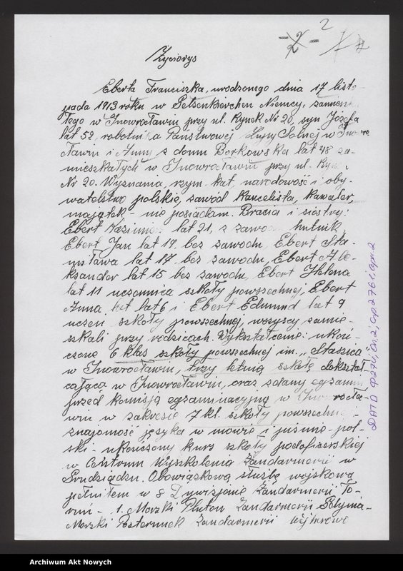 Obraz 5 z jednostki "Akta osobowe policjanta z województwa tarnopolskiego - Ebert Franciszek"