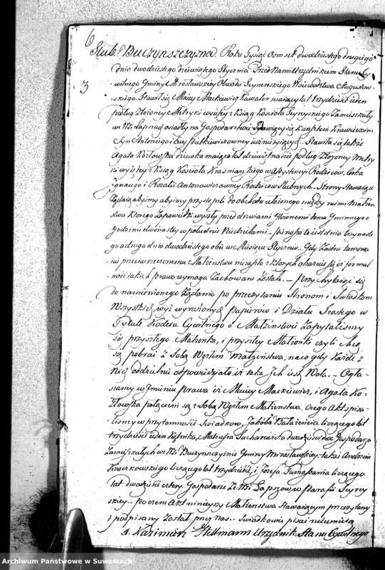 image.from.unit.number "Akta Zaślubionych Gminy Mirosławskiey na Rok 1822"