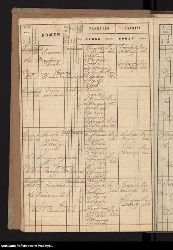 image.from.unit.number "[Kopie urodzeń, zgonów małżeństw parafii w Dzikowie za lata 1864-1865]"