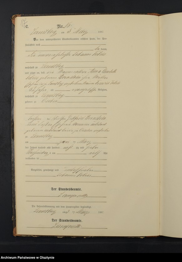 image.from.unit.number "Sterbe-Neben-Register Nr 1 - 71"
