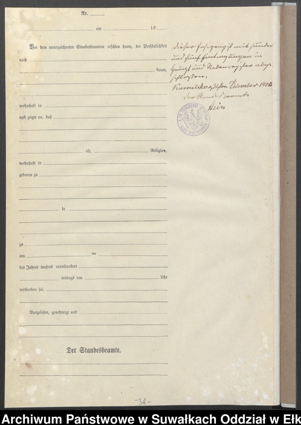 image.from.unit.number "[Sterbe-Haupt-Register des Königlichen Preussischen Standes-Amtes Kumilsko Kreis Johannisburg]"