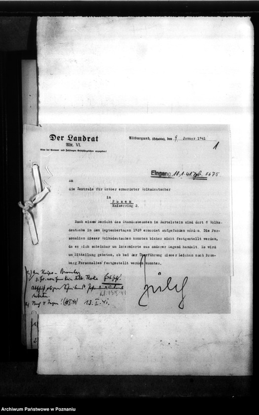 Obraz 5 z jednostki "Schriftwechzel wegen Ermordeter aus Bartelstein (Bercin, powiat Szubin)"