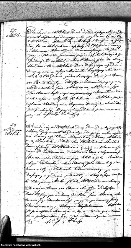 image.from.unit.number "Duplikat Aktów Urodzonych, Małżeństw i Umarłych Parafii Metelskiey z Roku 1832"