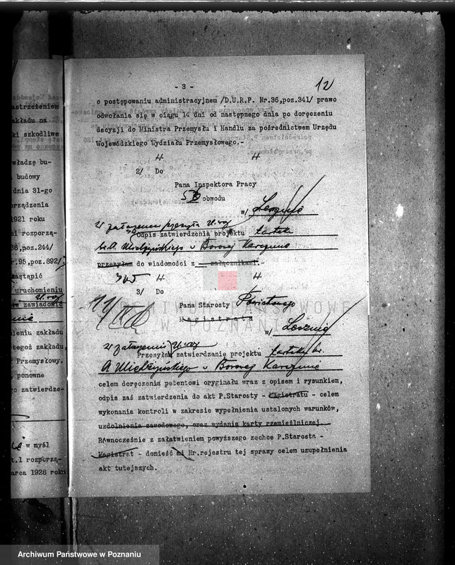 Obraz 16 z jednostki "Zatwierdzenie przemysłowego tartaku A. Mielżyńskiego w Borowej Karczmie, pow. leszczyński"