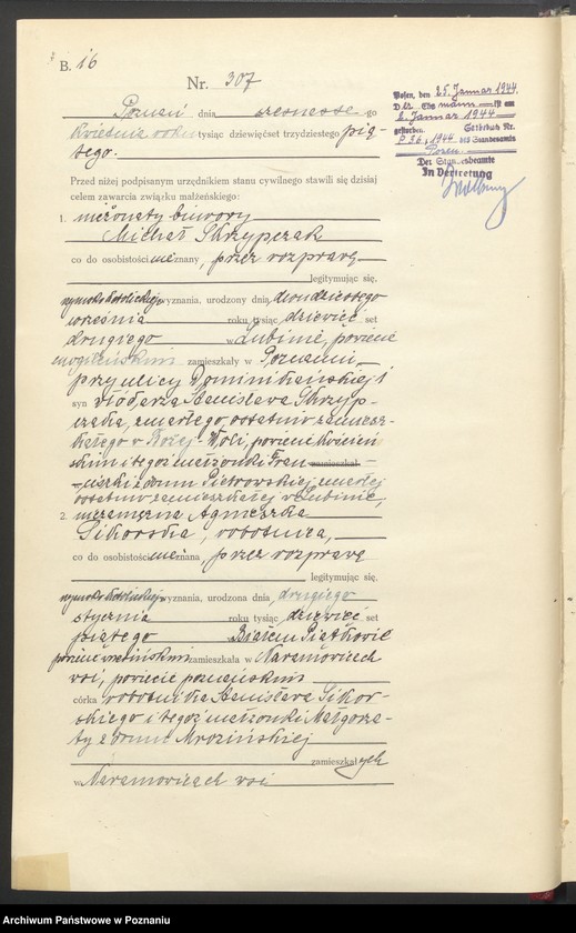 Obraz 18 z jednostki "Księga miejscowa małżeństw tom II [Rejestr główny małżeństw]"