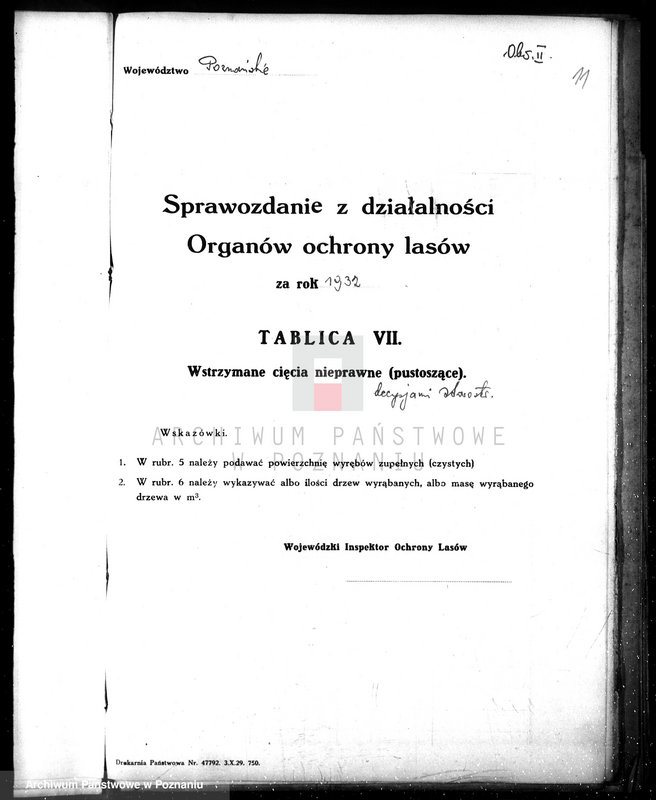 Obraz 16 z jednostki "Sprawozdanie z działalności organów ochrony lasów za rok 1932"