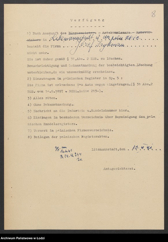 Obraz 10 z jednostki "Józef Frydman - prowadzenie handlu węglem"